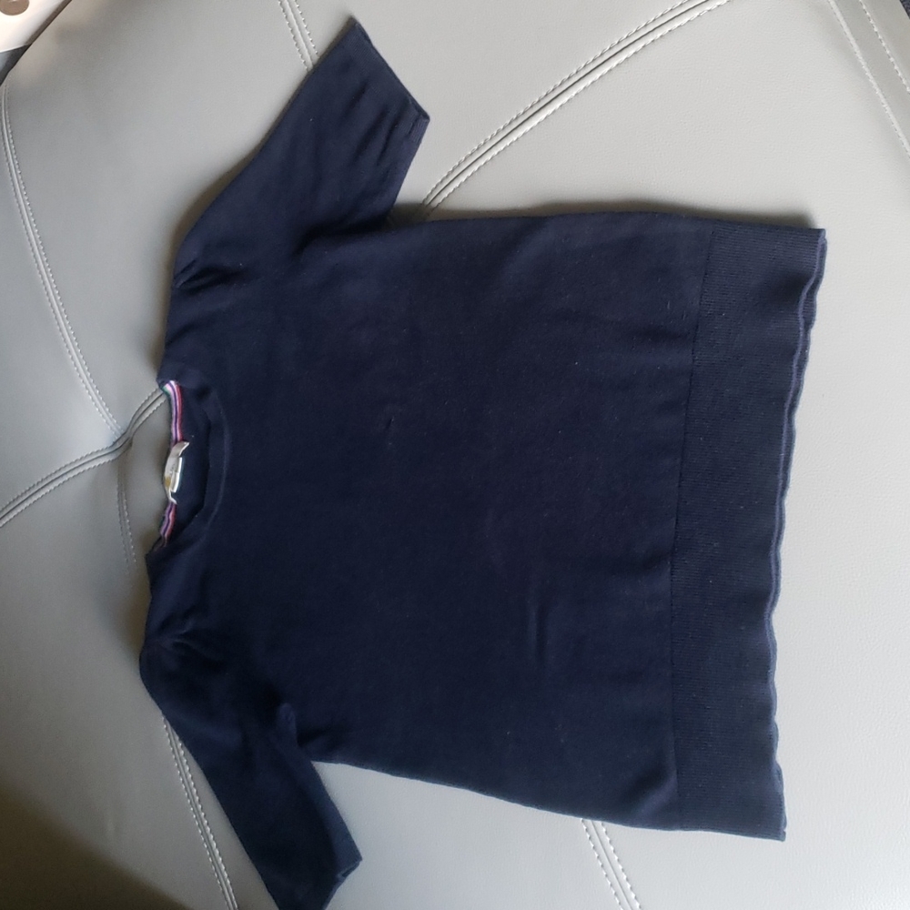 Boden Cotton Short Sleeve Sweater Navy